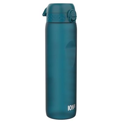 ION8 1 Liter Waterfles met Tijdmarkeringen, Lekvrij, Klapdeksel, Draaghandvat, Vaatwasserbestendig, BPA-vrij, Ideaal voor Gym, Gezondheid en Fitness, 1000 ml (32oz), Donker Teal Drinkfles