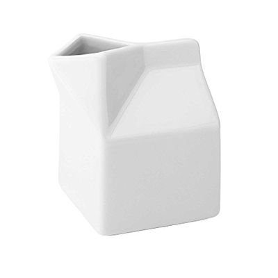 Utopia Titan Ceramic Milk Carton 10.5oz / 300ml - Set of 6 - Novelty Hot Beverage Service White Jug