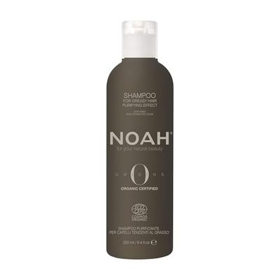 NOAH Origins Organic Shampoo for Greasy Hair – Purifying with Mint & Fermented Sage, Deep Cleansing, Oil Control, Refreshing Mint Sensation, Silicone-Free, SLS-Free, COSMOS Organic, 250ml