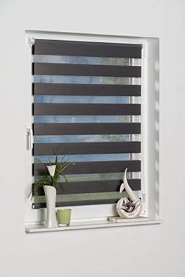 K-Home Klemmfix Madrid Estor Doble, sin Agujeros, Color Gris, 125 x 150 cm (Ancho x Largo)