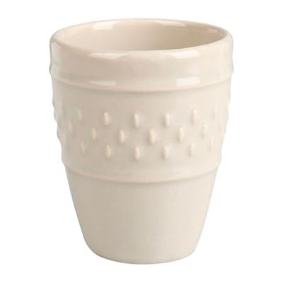 GENEVIEVE LETHU Vaso de loza de 9 cl, gama de grano de arroz, diámetro 5,5 cm, altura 7 cm, color beige