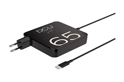 DCU TECNOLOGIC | Cargador para Ordenador portátil | Compatible con Ordenadores portátiles con Entrada USB Tipo C como Macbook/Pro, Lenovo, HP, DELL, Acer, ASUS, Huawei | Soporta protocolo PD | 65W