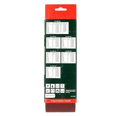 3 cintas abrasivas 75x533 mm, P 60, mad+met (631002000)