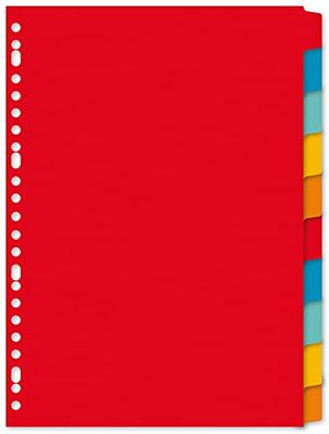 Kangaro PE410M Blank Tab Index Cartone Multicolore, Rosso intercalare