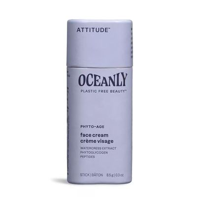 ATTITUDE Oceanly Face Cream Stick, EWG Verified, Plastic-free, Plant and Mineral-Based Ingredients, Vegan Skin Care Products, PHYTO AGE, Unscented, 8.5 grams
