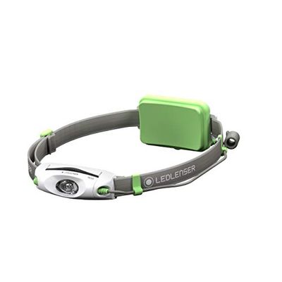 Ledlenser NEO4 Torcia frontale LED, torcia da corsa, verde, 3 batterie AAA incluse, 240 lumen, luce rossa posteriore, autonomia fino a 40 ore, running, sport, corsa, jogging, torcia da testa