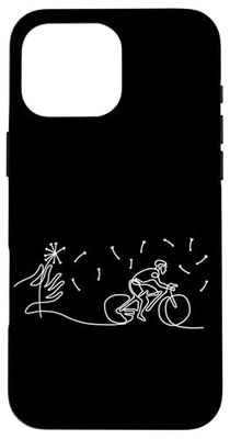 Cycling Dandelion Bike Rider Bicycle Lover Cyclist Line Art Custodia per iPhone 16 Pro Max