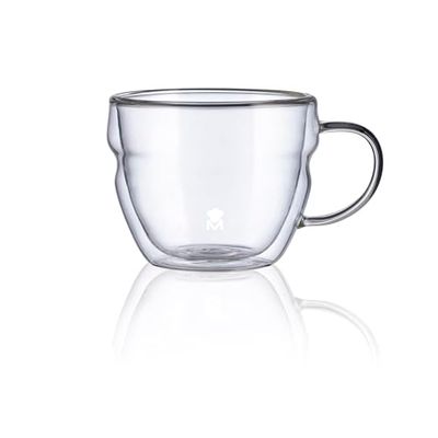 MasterPRO Foodies Mixolology - 380 ml di coppa - realizzato con doppia parete di vetro borosilico resistente - tazze pratiche adatte a microonde - eleganti e resistenti