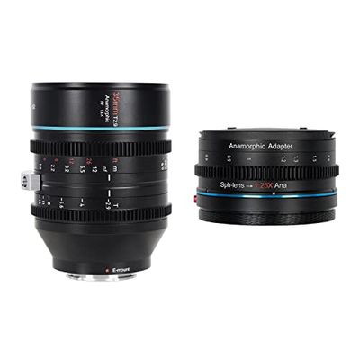 SIRUI 35 mm T2.9 1.6X Vollformat-Anamorphes Objektiv-Set mit 1,25 x amorphem Adapter (E-Mount)