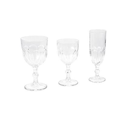 Verceral 511975 Service 18 Acqua, Bicchiere da vino e 6X flauto da Champagne, Bianco Trasparente