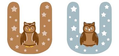 small foot Set de Lettres en Bois Chambre d'enfant U, en Bois certifié FSC® 100%, Lettres Animaux à Collectionner, 12528