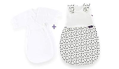 Träumeland s0102652 Saco de dormir Juego liebmich gota Negro 3 piezas 50/56, multicolor