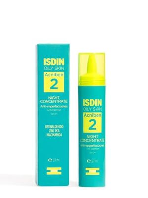 ISDIN Acniben Night Concentrate anti-imperfections, Soin visage quotidien des Peaux Grasses ou à Tendance Acnéique, 50ml
