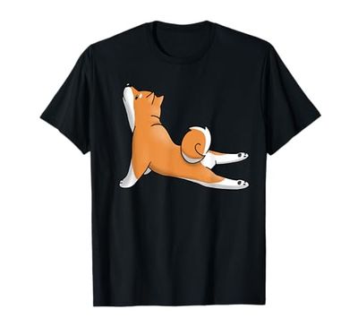 Regali Divertenti Shiba Yoga Shiba Inu Cane Maglietta Unisex - Adulti Nero Cartone Animato T-Shirt S