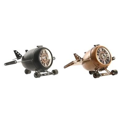 RELOJ SOBREMESA HIERRO 23X16X13 AVION 2 SURT
