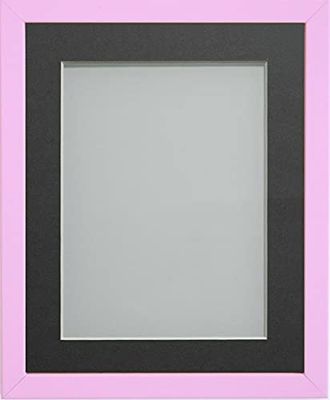Frame Company Jellybean Range Pink Wooden A3 Picture Photo Frame with Grey Mount for Image A4 * Choice of Colours & Sizes* Fitted with Perspex