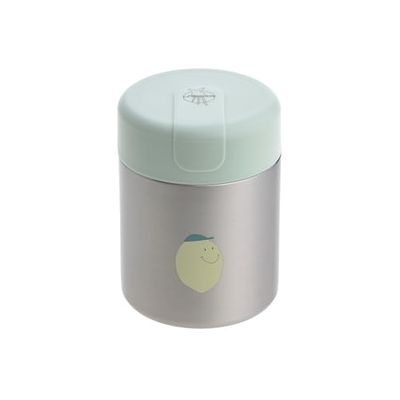 LÄSSIG Baby Children's Thermal Warming Box Porridge Snacks Leak-Proof Stainless Steel 315 ml Food Jar Happy Fruits Lemon