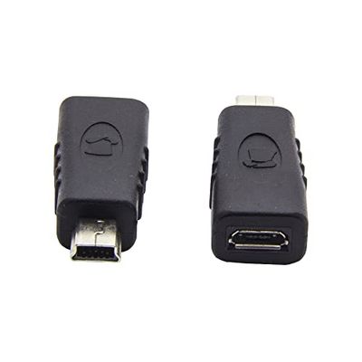 PremiumCord Adaptateur Micro USB 2.0 vers Mini USB 2.0, 5 pin, Femelle vers Mâle, Couleur Noire