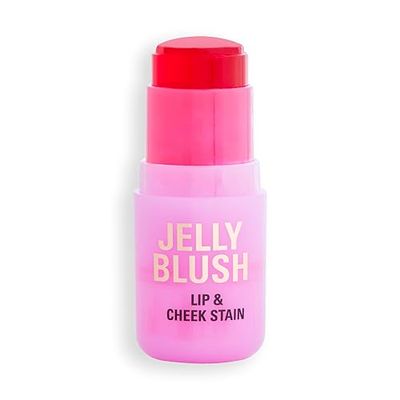 Revolution Beauty, Jelly Blush Stick Labios & Mejillas, Larga Duración, Construible con Ácido Hialurónico & Aloe, Vegano & Libre de Crueldad, Rojo Fresa
