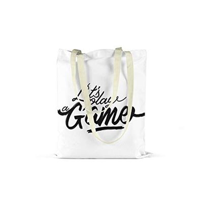 Bonamaison Printed Tote Bag, Reusable Grocery Bag, Shopping Bag, Machine Washable, Foldable, Canvas Cloth Bag with Handles, 48x55 Cm