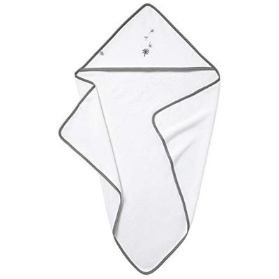 Babycalin Capa de baño orgánica bordada juvenil crece y gris orgánico/blanco