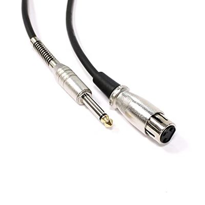 BeMatik - Audiokabel microfooninstrument XLR 3-pins vrouwelijk naar jack 6,3 mm mannelijk 5 m