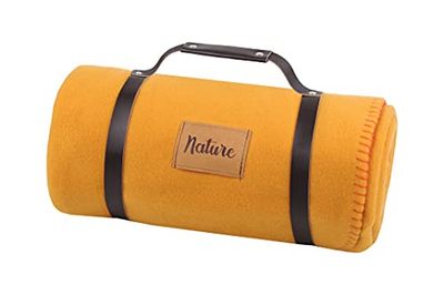 Lovely Casa pläd - Dawson fleecefilt - Curry - storlek 130 x 150 cm - stor mjuk och varm filt för soffa eller sovrum - sängkastning - perfekt för hem och picknick