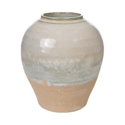 Romimex Florero Azul Beige Terracota 25 x 29 x 25 cm
