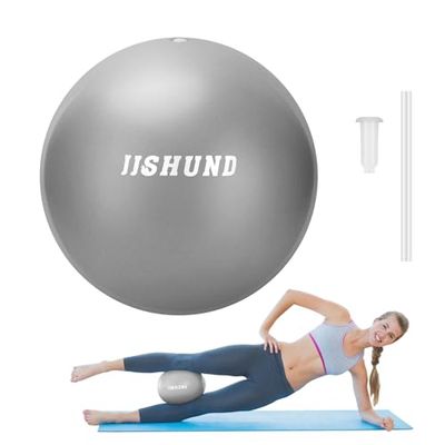 jjshund Pelota de Pilates de 25 cm, pequeña Pelota de Ejercicio para Yoga, Gimnasio, Pilates, Yoga, Equilibrio, Entrenamiento Central, Estabilidad, Estiramiento con popote de inflado