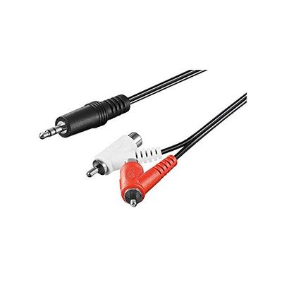 Goobay 50213 Adattatore Cavo Audio, Connettore da 3.5mm a Connettore/Presa RCA, Nero, 1.5m Lunghezza del Cavo