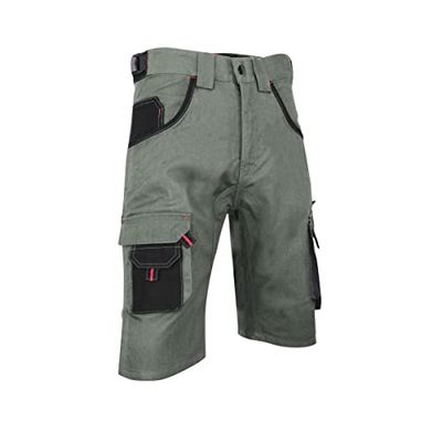 LMA Workwear 6084 CISAILLE korte werkbroek, maat 62, kaki/nachtgrijs