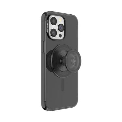PopSockets: PopCase PlantCore para MagSafe - Funda a Base de Plantas para iPhone 15 Pro MAX con PopGrip Compatible con MagSafe - Agarre para Teléfono con Top Intercambiable - Black Translucent
