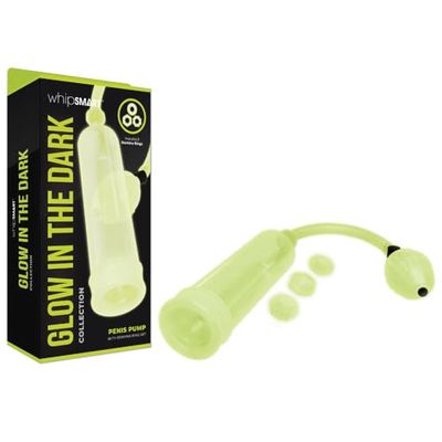Whipsmart Glow in The Dark Penis Pump & Stamina Ring Set White One Size