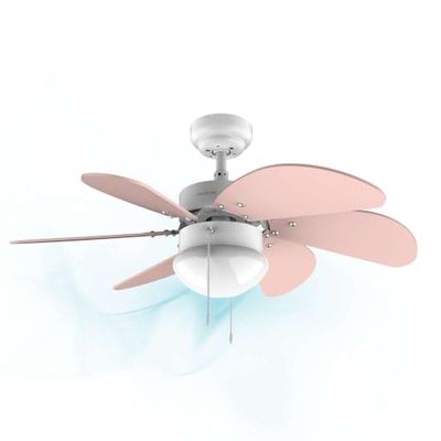 Cecotec plafondventilator EnergySilence 3600 Vision Nude, 50 W, diameter 91 x 37 cm, lamp, 3 snelheden, 6 omkeerbare messen, zomer-/winterfunctie, kettingschakelaar, wit/nude