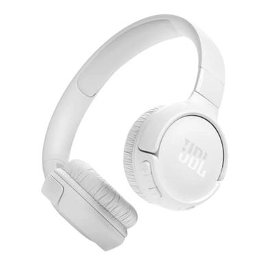 JBL Tune 520BT, casque audio sans fil, léger et confortable, Bluetooth 5.3, autonomie jusqu'à 57 h, charge rapide, son JBL Pure Bass, blanc