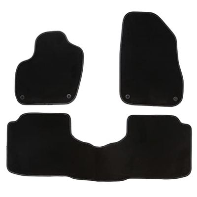 DBS 1765666 Tapetes de carro - personalizados - tapetes de carro - 3 unidades. - Antiderrapante - Moqueta em preto 1000 g/m² - Aparência de veludo - modelo Luxe