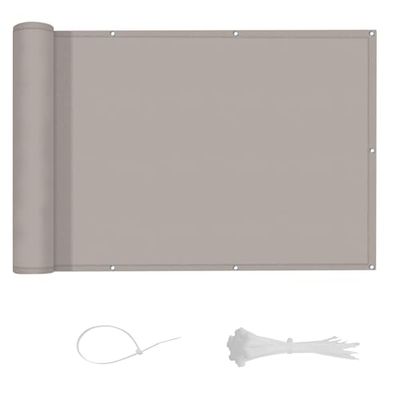 LOVE STORY Balkon Privacy Scherm 0.9x8m - Waterdicht Balkonhek Afdekking (PES), Scheidings- en Beschermende Schermen voor Balkons, UV-Bescherming voor Appartementen Balkons,Tuin,Bruin
