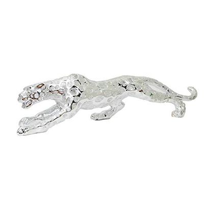 Gåvor 4 alla tillfällen begränsad 40 tum stor silver leopard harts abstrakt statyett skulptur heminredning vilda djurstaty, en storlek