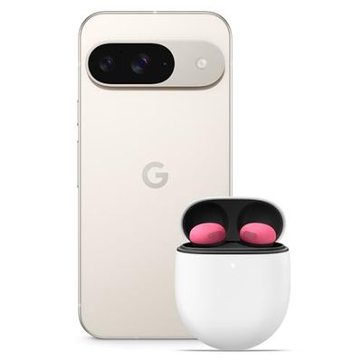 Google Pixel 9 - Unlocked Android Smartphone with Gemini, Advanced Camera, 24-Hour Battery, and 6.3" Actua Display - Porcelain, 256GB+Pixel Buds Pro 2