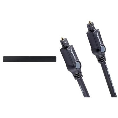 Samsung Soundbar HW-C400/ZF Serie C, 4 Speaker, Bassi Potenti con Woofer Integrato & Amazon Basics Cavo audio ottico digitale Toslink, 1 m,Nero