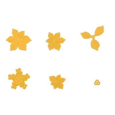 Nellie's Choice Cutting Die, Christmas Flower Poinsettia, 6 Shape Dies, 1.1 x 1.1 to5.2 x 5.7 cm, Card Making Supplies, Metal Craft Dies for Scrapbooking, DIY and Paper Crafts