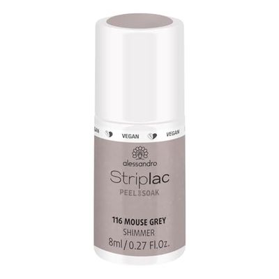 Alessandro Vernis à Ongles UV/LED Striplac Peel/Soak Mouse Grey 48-116