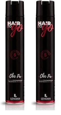 LENDAN - Laca para el Pelo Profesional - Hair To Go Chic Fix - 1000 ml - Fijación Extra Fuerte - Larga Duración - Fácil de Eliminar - No Deja Residuos - Fórmula con Resinas Fijadoras (Paquete de 2)