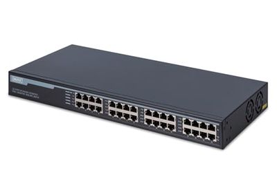 DIGITUS Gigabit Ethernet PoE+ Injector Hub, 802.3at, 10G 16-port, Power Pins:3/6(+), 1/2(-), 250W