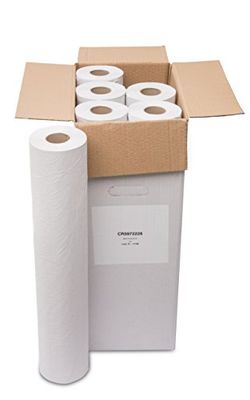 Saten Rollo Camilla, 0.59 x 64 Metros, 2 Capas, Lisa, Blanca, Set de 6, Celulosa Reciclada
