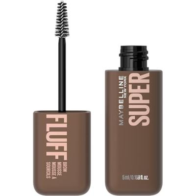 Maybelline New York Superfluff Brow Mousse, Soft, Full Brows, All Day Wear, Airy Volumising Mousse, Stiff Resistant, Flake Resistant, Medium Brown (Shade 257)