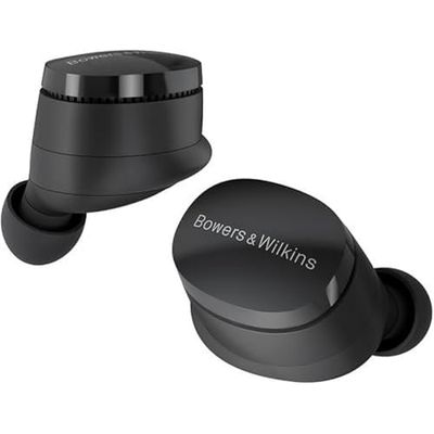 Bowers & Wilkins Pi6 True Wireless Noise Cancelling Earbuds con Bluetooth aptX, connessione wireless a 24 bit e 6 microfoni integrati, colore grigio tempesta
