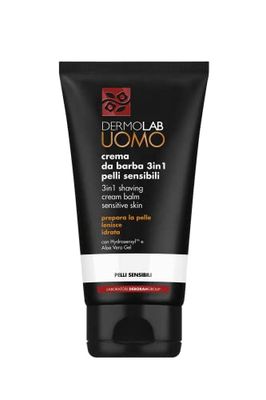 Dermolab Men's 3-in-1 Shaving Cream for Sensitive Skin, Moisturising and Soothing Effect, Easier Razor Glide, Dermatologically Tested, 150ml