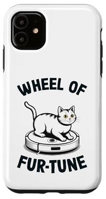 Wheel Of Fur-Tune Cat On Robot Vacuum Cleaner Cat Case for iPhone 11