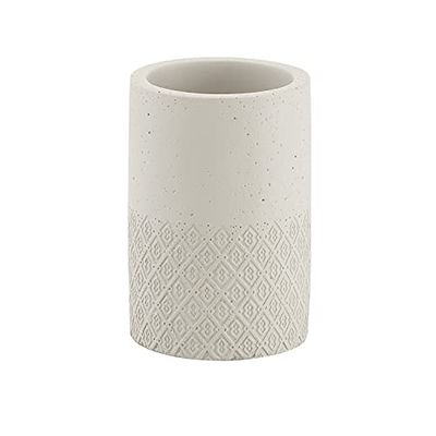 Gedy 11, 5X7,5 CM Grigie G-Afrodite Bagno, Misure e Peso 0,404 kg, Porta spazzolino in Cemento e bambù, Finiture Argento, Design R&S, 2 Anni di Garanzia
